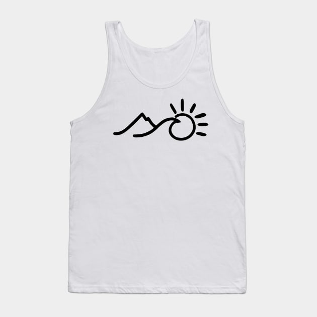 Sun Wave Mountain, in Black Tank Top by TotallyRadGames